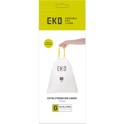 Afbeelding van EKO Afvalzakken type G 50 90 liter 6 rol x 10 zakken wit