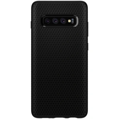 Afbeelding van Samsung Galaxy S10 Hoesje Siliconen en TPU (zacht) Spigen Softcase/Backcover Zwart Telefoonhoesje Shockproof/Valbescherming