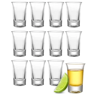 Afbeelding van 12 Shotglazen van glas 4cl Vaatwasmachinebestendig Stabiel dankzij dikke bodem voor elk feest