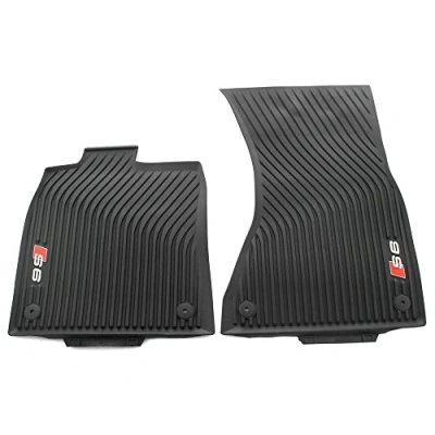 Afbeelding van Audi 4G1061221B 041 rubberen vloermatten met S6 logo, originele all weather matten, 2 x voor, zwart
