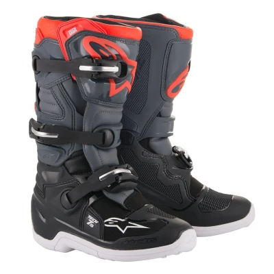 Afbeelding van Alpinestars 2024 Tech 7S Crosslaarzen Zwart / Donker Grijs Fluor Rood maat 38