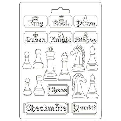 Afbeelding van Stamperia Soft Mould A4 Alice Chessboard (K3PTA4507) (DISCONTINUED)