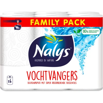 Afbeelding van 1+1 gratis: Nalys Keukenpapier in 80% Recycled Folie 6 stuks