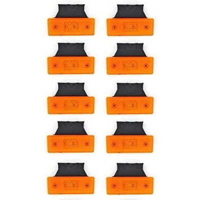 Afbeelding van 10 stuks 6 LED oranje 24 V zijmarkeringslichten met houders voor aanhanger vrachtwagen caravan