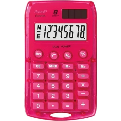 Afbeelding van Calculator Rebell STARLETP BX roze pocket per 20