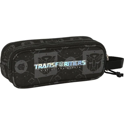 Afbeelding van Pennenetui met 2 vakken Transformers Zwart 21 x 8 6 cm
