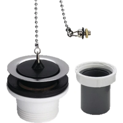 Afbeelding van Viega afvoerplug met stop 1.1/2&quot; x Ø 70 mm rvs/wit