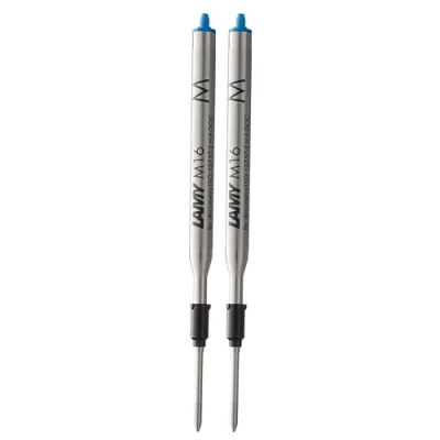 Afbeelding van Lamy M16 2 delige set balpen grote vulling van metaal originele voor alle balpenmodellen onuitwisbaar lijnbreedte medium blauw