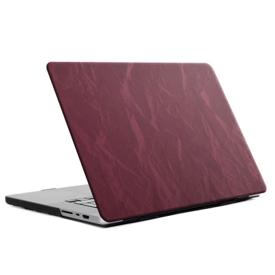 Afbeelding van Selencia Fluwelen Cover / Hardcase MacBook Air 15 Inch (2023) (2024) M3 Chip Kunststof Donkerrood