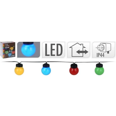 Afbeelding van Tuinverlichting Lichtsnoer 10 gekleurde LED lampen