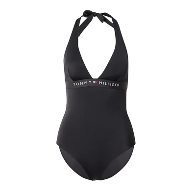 Afbeelding van Tommy Hilfiger Original Halter ONE Piece Badpak, Dames, Maat: 34, Black