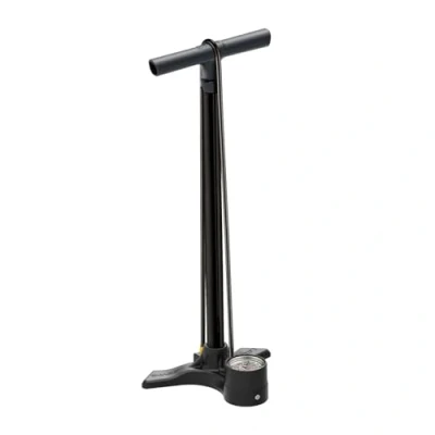Afbeelding van Lezyne Macro Floor Drive ABS 1 Hoge druk Fietspomp met analoge drukmeter Presta en Schrader ventielen Staal Mat Zwart