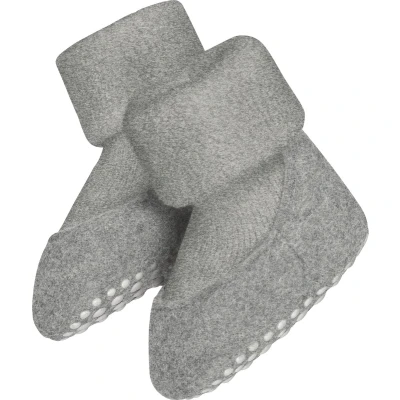 Afbeelding van FALKE Baby Cosyshoe antislip noppen merinowol huissokken pantoffels meisjes jongens grijs Maat 19 20