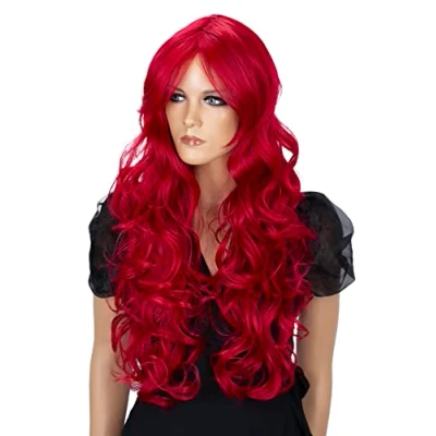 Afbeelding van CAISHA Pruik Volumineus Lang Haar Cosplay Theatershow Golvend Rood WLR1