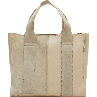 Afbeelding van s.Oliver Leren Handtas Schoudertas Shopper Beige