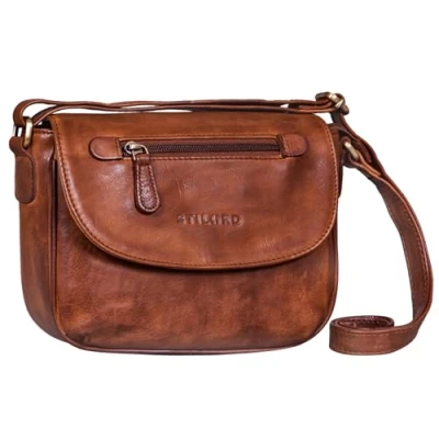 Afbeelding van STILORD &#039;Tamara&#039; Kleine handtas dames leren bruine schoudertas vintage voor vrouwen om uit te gaan avondtas partytas elegant echt tasje, Kleur:brandy cognac