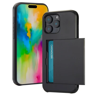 Afbeelding van Apple iPhone 16 Pro Max Hoesje Met pashouder Kunststof imoshion Hardcase/Backcover Zwart Telefoonhoesje