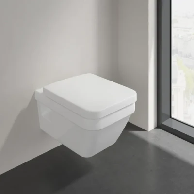 Afbeelding van Villeroy en boch architectura diepspoelcloset zonder spoelrand wandhangend met antibac wit alpin ceramicplus 5685r0t2