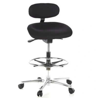 Afbeelding van hjh office Work MF Werkkruk Stahulp Stof Zwart / chroom