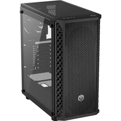 Afbeelding van endorfy Signum 300 Air Midi tower PC behuizing Zwart 4 voorgeïnstalleerde ventilators, Zijvenster, Stoffilter