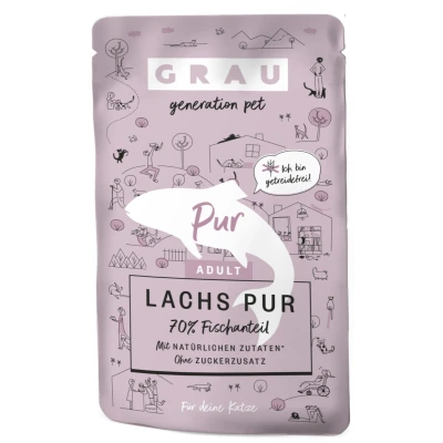 Afbeelding van GRAU Adult Graanvrij 16 x 125 g Kattenvoer Zalm Puur