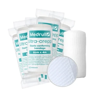 Afbeelding van Medrull 10 stuks 6 cm x 4 m gaasbindenset fixeerverbanden groot verbandmateriaal ultra crep