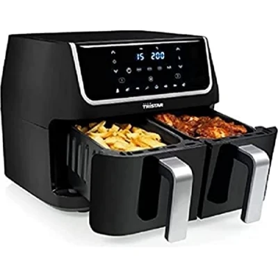 Afbeelding van Tristar FR 6970 Double Basket Airfryer Dubbele mand met een totaal volume van 9L 1800 Watt 8 voorgeprogrameerde functies,Zwart