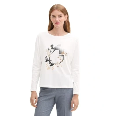 Afbeelding van TOM TAILOR T shirt met lange mouwen voor dames, 10315 Whisper White, L