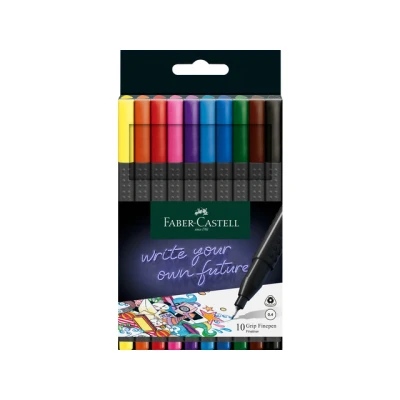 Afbeelding van 10x Fineliner Faber Castell GRIP 0,4mm etui a 10 stuks assorti