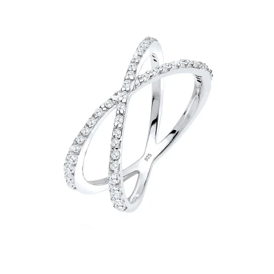 Afbeelding van Elli Cross Basic Ring silvercoloured, Dames, Maat: 54, Silver coloured
