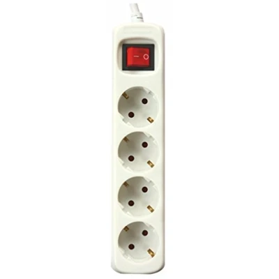 Afbeelding van 4 voudige Stekkerdoos met Schakelaar Silver Electronics Wit Afmeting 1,5 m