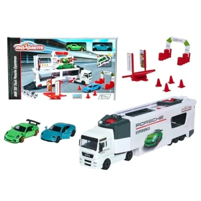 Afbeelding van Majorette 212053304 Truck Experience PLAYSET With 2 Porsche DIE CAST Cars, Multi,Meerkleurig
