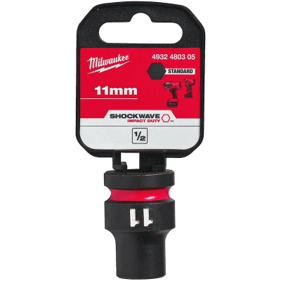 Afbeelding van Milwaukee Accessoires SHOCKWAVE Krachtdop 1/2&quot; kort 11 mm 1 stuk 4932480305