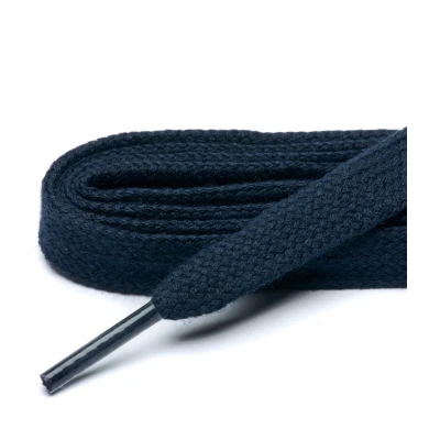 Afbeelding van Schoenveters donkerblauw plat dikte 1 mm 120 cm (extra breed 12 mm)