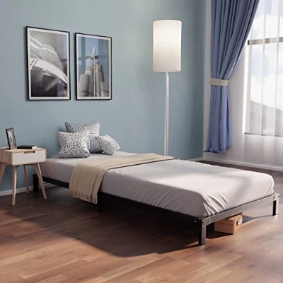 Afbeelding van Dreamzie Bedframe 90 x 190 met Lattenbodem 90x190 Poten Hoogte van 25 cm Stevig 90x190, Eenvoudige Montage en Opbergruimte
