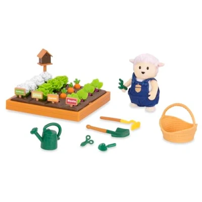 Afbeelding van Li&#039;l Woodzeez WZ6716Z Play 31 delige speelgoedset met dierlijk karakter en tuinaccessoires miniatuurbeeldjes speelsets voor kinderen vanaf 3 jaar