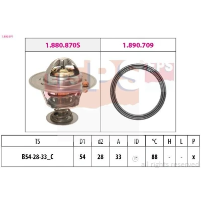 Afbeelding van EPS 1.880.971 Thermostaat, koelvloeistof 88C 54mm Made in Italy OE Equivalent Met pakking KIA: Optima / K5 (TF) 2.4 Hybrid, 2.0 2010