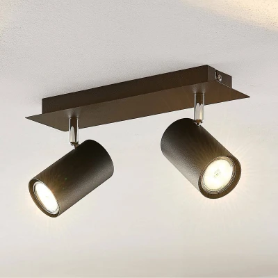 Afbeelding van Lindby buitenspot 2lichts metaal H: 12.5 cm GU10 zwart