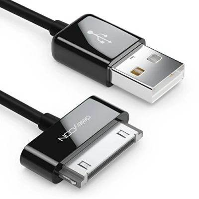Afbeelding van deleyCON 2m USB Kabel 30 Pin Dock Connector Sync Laadkabel Datakabel &amp; Compatibel met iPhone 4s 4 3Gs 3G iPad iPo Zwart