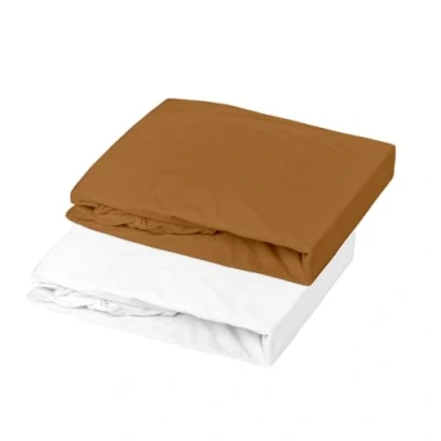 Afbeelding van Set van 1 matrasbeschermer + hoeslaken P&#039;TIT DODO 70 x 140 cm Wit / Karamel