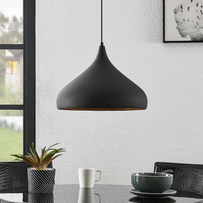 Afbeelding van Arcchio hanglamp 1licht ijzer E27 zwart, goud