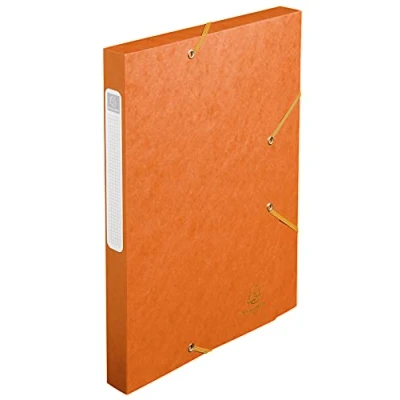 Afbeelding van Exacompta 18517H Premium verzameldozen met elastiek, 25 mm breed, van extra sterk Colorspan karton rugetiket, voor DIN A4, archiefdoos, documentenbox, tekenbox, verzamelmap, oranje