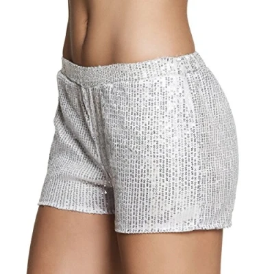 Afbeelding van Boland Hotpants Sequins zilver (M) Volwassenen Danser/danseres 80&#039;s &amp; 90&#039;s Disco