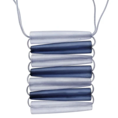Afbeelding van Behave Lange lila ketting van touw met grote hanger