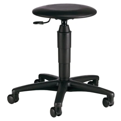 Afbeelding van Topstar Draaikruk met wielen kunstleer kussen zwart zithoogteverstelling 420 550 mm 1 stuk 72260 D 10 H