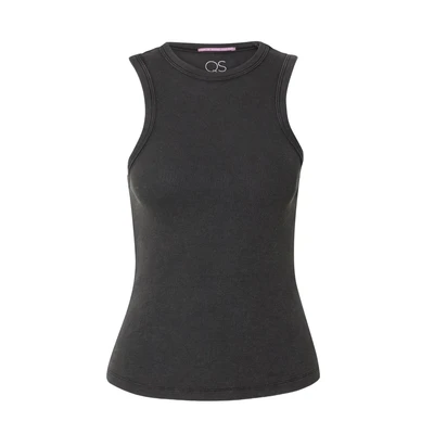 Afbeelding van QS IM Vintage LOOK Top, Dames, Maat: XS, Schwarz