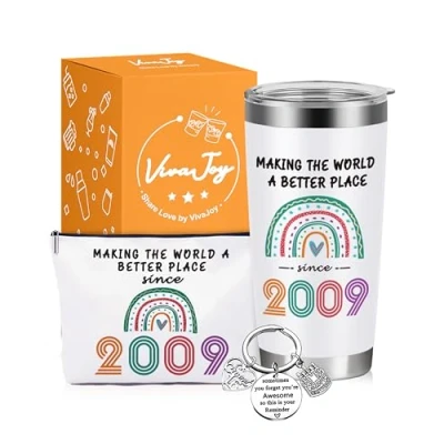 Afbeelding van VivaJoy 16e verjaardagscadeaus meisje zoete regenboog mokken, gepersonaliseerd 16 jarig verjaardagscadeau voor beste vriend, zus, dochter, coole cadeaus jarige