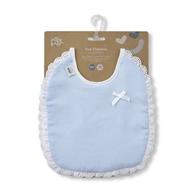 Afbeelding van Slabbetjes in blauw en grijs 2 stuks