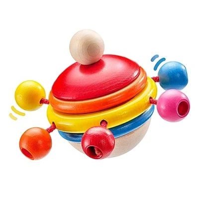 Afbeelding van Selecta Spielzeug Tol Rotondo Junior 7,5 Cm Hout Rood/geel