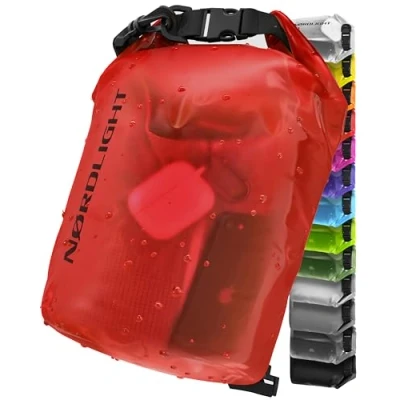Afbeelding van Nordlight Dry Bag en Waterdichte Tas (15L, Rood) pakzak met rolsluiting schouderband Zwemmen, strand, kanoën, staand peddelen, duiken